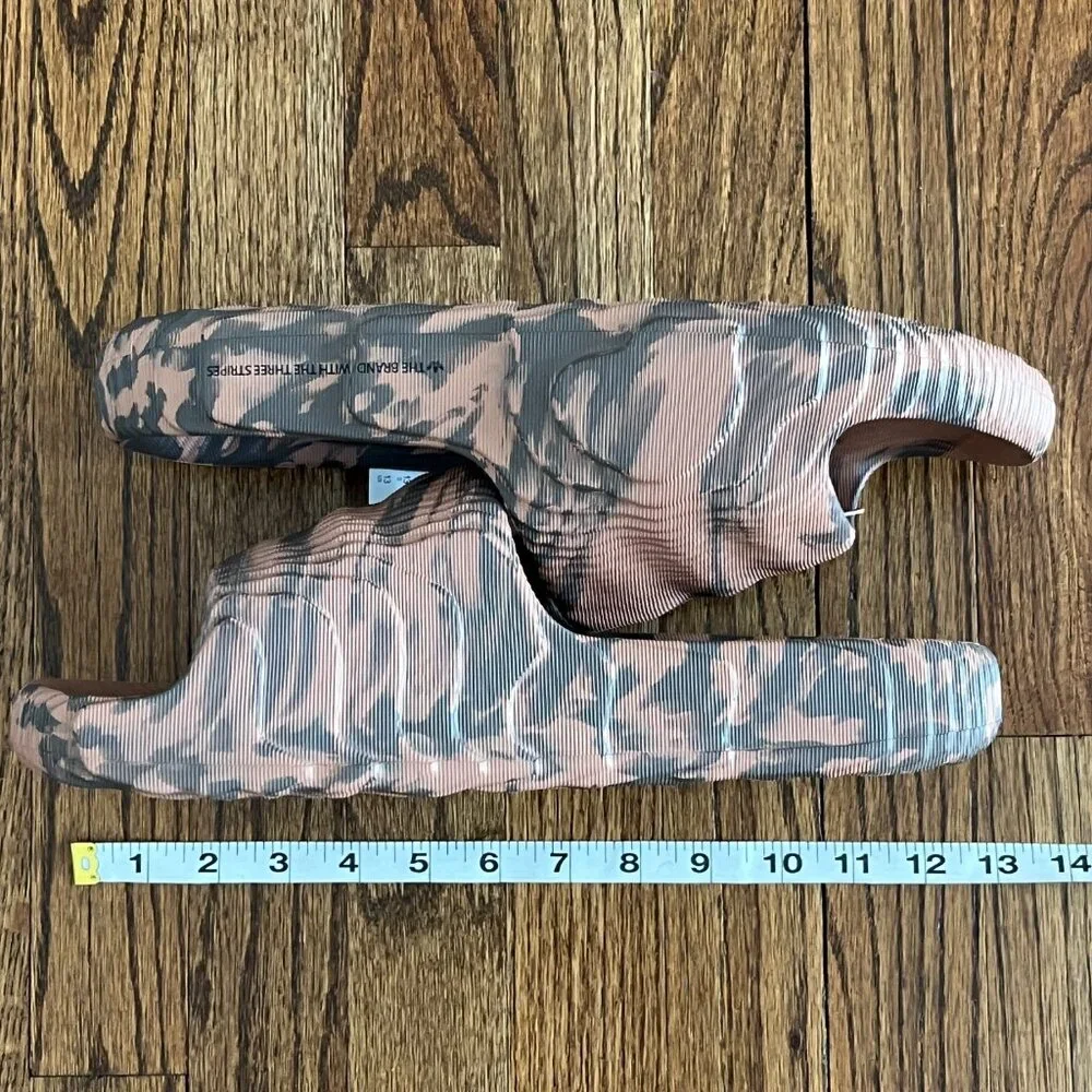 Adidas Adilette 22  Men's Brown Camo Slides Slip On Casual Pool Sporty 13